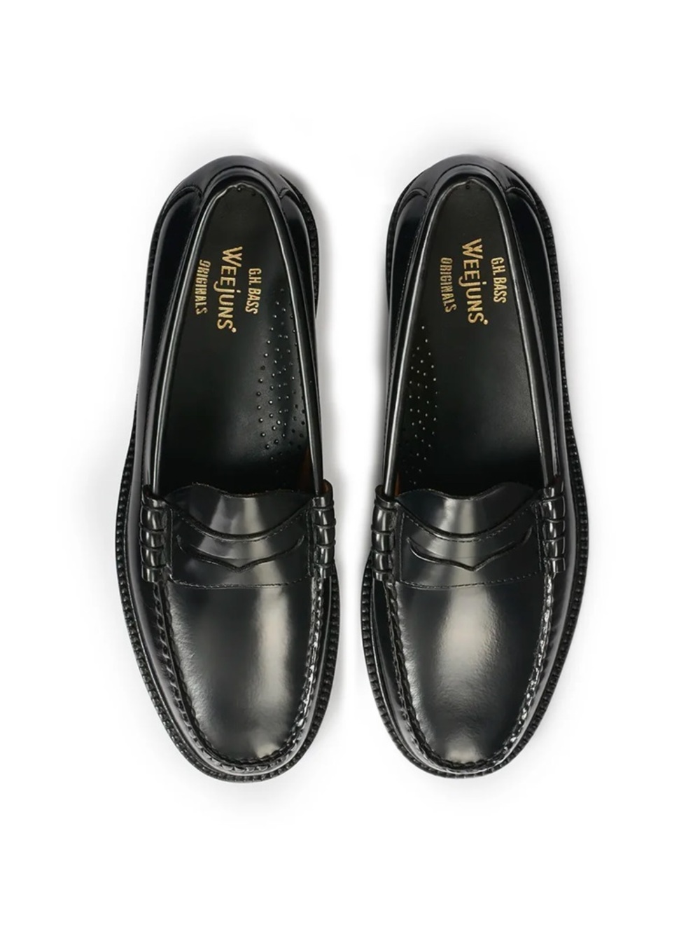 Weejuns Woman’s Black Lug Sole Penny Loafers, 6
